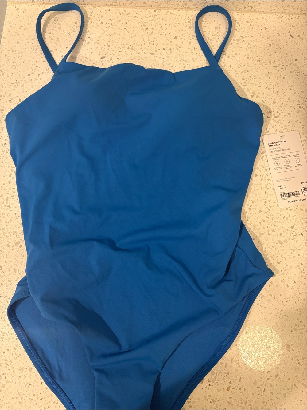 Solid Blue One-Piece Swimsuit